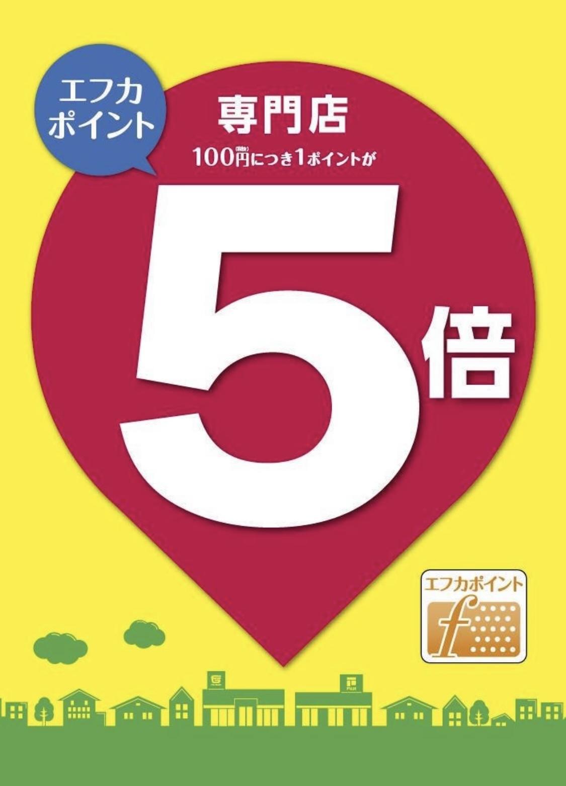 本日エフカポイント5倍です！！