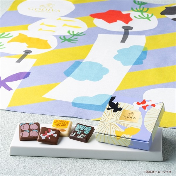ゴディバ サマー コレクション -ニッポンの夏-（4粒入）+マルチハンカチ セット