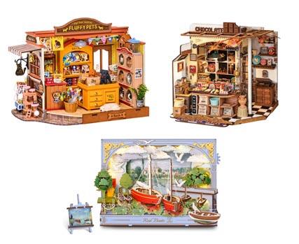 ミニチュアハウス、ウッドパズル新商品